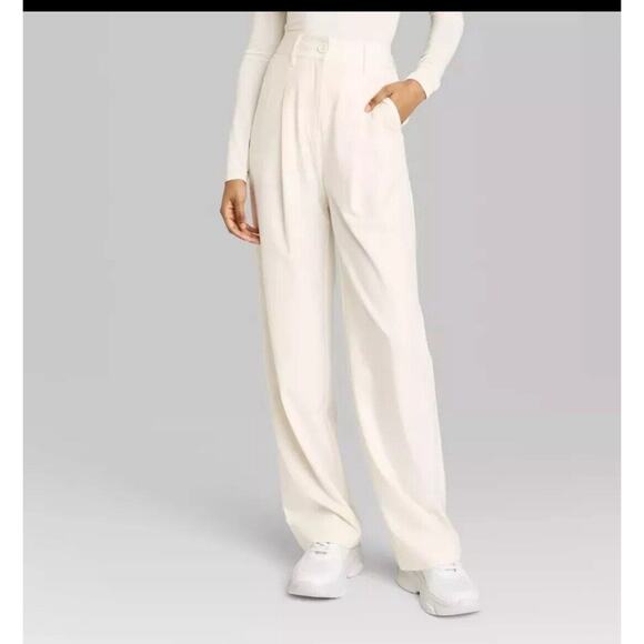 wild fable Pants - Wild Fable Women's Wide Leg Trouser Pants - Cream Women’s 16 New